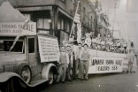 A historic picture from pre-internment Japantown, on display in the Panama Hotel. (Photo by Sihanouk Mariona)