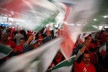 Supporters of Pena Nieto celebrate at party headquarters in Mexico City