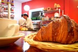 A croissant and coffee at Ines Patisserie in Madison Valley (Photo by Sarah Stuteville)