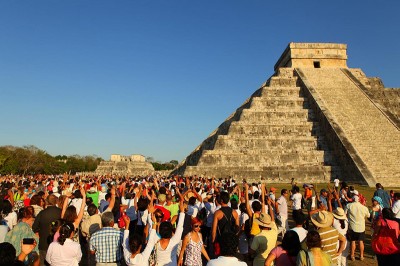 Chichen Itza, one of the largest Mayan cities, is preparing to party all night. But they're maybe one of the few countries not celebrating the end of the world. (Photo via flickr by Nicolas Karim)