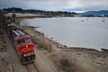 A train carrying coal hugs the Puget Sound on it's way to the Westshore coal terminal in BC. With a proposed new coal terminal in Bellingham, train shipments through Washington State are set to increase dramatically. (Photo by Paul K. Anderson)