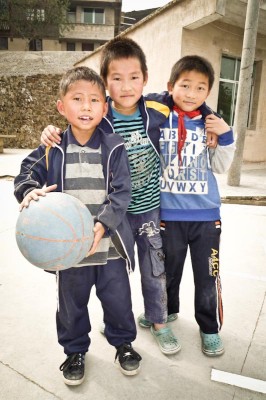 Future NBA players in rural Guizhou Province, China. (Photo by Thomas Galvez)