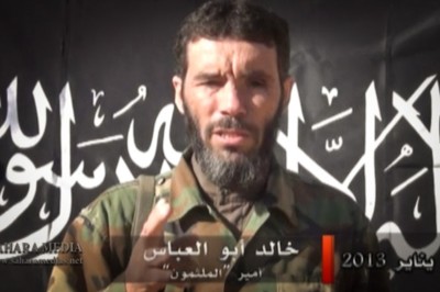 Mokhtar Belmokhtar, in a still from a video where he claimed responsibility for the attack on a natural gas facility in Algeria that resulted in 37 foreign workers. (Photo via Sahara media)
