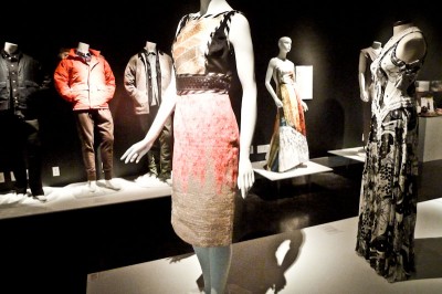 Designs from Maiden Noir, Trina Turk, Chrissy Wai-Ching and Naeem Khan (left to right). (Courtesy of Wing Luke)