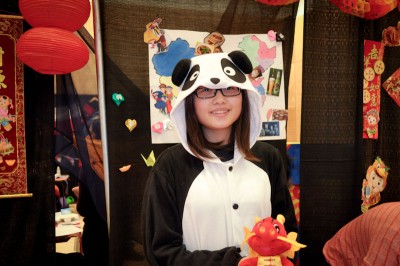A Chinese international student sports a Panda costume while representing her country at the 2013 FIUTS CultureFest. (Photo by Valeria Koulikova)