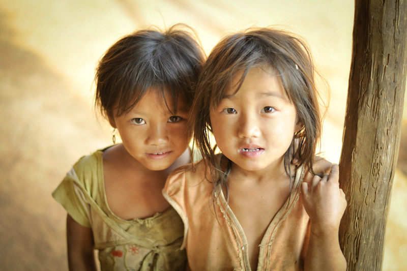 Girls in a hilltribe village outside Luang Prabang, Laos. (Photo by Marat Garafutdinov)