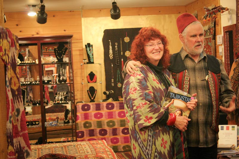 Fred and Sharon Lundahl in their Langley, WA import shop. (Photo by Abby Higgins)