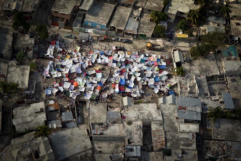 An impromptu tent city that sprung up following the 2010 earthquake in Haiti. (Photo by UN Photo/Logan Abassi via Wikimedia Commons)