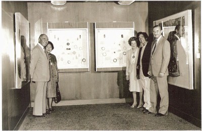 Al Young (second from right) and his parents (far left) during the second exhibition of the Young family’s robes and jades in 1981. (Photo courtesy of the Young family)