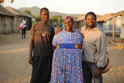 The author (right) with his aunt Penina (center) and another relative during a visit back to Kenya. (Photo by Jason Koenig)