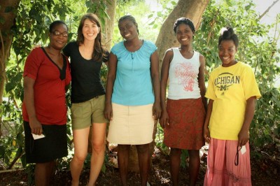 Katlin Jackson (second from left) with some of the mothers Haiti Babi employs. (Photo courtesy Katlin Jackson)
