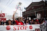Last May Day hundreds marched to Westlake Park in support of immigrant worker's rights. The march was mostly overshadowed in the media by unrelated vandalism downtown. (Photo by Ian Terry)