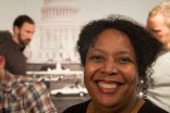 Sabrina Urquhart, Manager at Students Rebuild, smiles widely at the One in a Million reception on April 4. (Photo by Christian Zerbel)