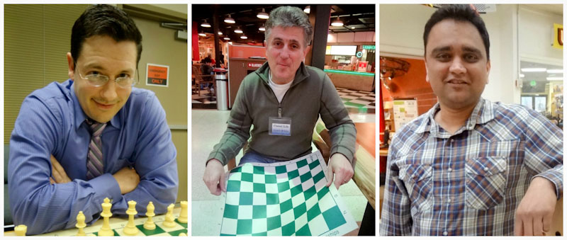 (From left) Chess4Life founder Elliott Neff and coaches Hristo Arabadjiev and Anand Mehta believe chess is the universal language. (Photos by Ilona Idlis)