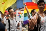 Roy as a representative of Shining Jazzy Chorus in last year's Hong Kong Pride Parade.