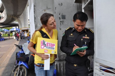 Thai Policeman signing ECPAT's petition <a href="http://www.ecpat.net/TBS/en/support_campaign.html">'Stop Sex Trafficking of Children and Young People' </a> a precursor to "The Code". (Photo courtesy ECPAT International)