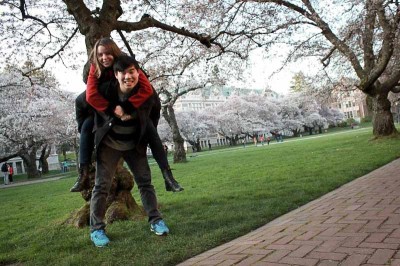 The author with her boyfriend at the University of Washington. (Photo courtesy Maggie Thorpe)