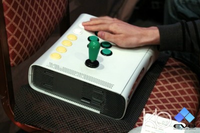 A gaming joystick box, used to simulate arcade controls. (Photo from Flickr by Kelly B)