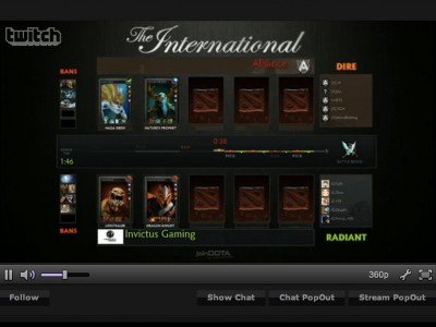 Every game of DOTA2 starts with "drafting"--picking which characters will be played. Screenshot by Jessica Partnow.