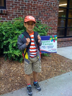 The author's son, Kieran, attended summer camp for the first time this year. Photo by Frederica Jansz.