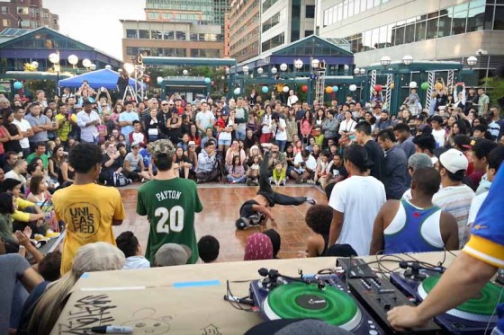 Breakdancers throw down on the Moon Festival main stage. (Photo by Sam Kenyon)