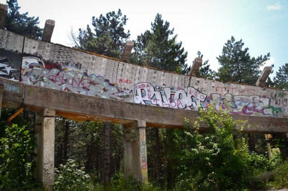 The deteriorated bobsled course from the 1984 Olympic Games, on Mount Trebevic. (Photo by Anna Callaghan)