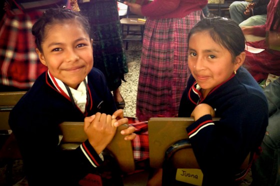 Andrea and Juana, two students at the Casa Blanca school in Guatemala who are receiving scholarship support from Seattle donors. (Photo by Gloria Mayne / The Seattle International Foundation)