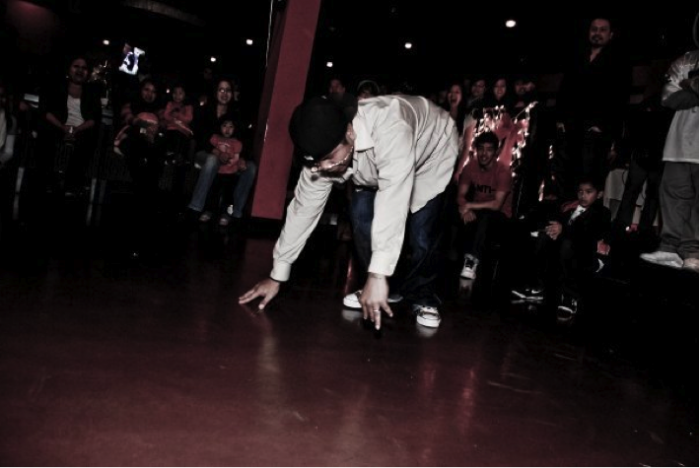 Vanna Fut breakdancing in front of a crowd. (Photo courtesy of Vanna Fut)