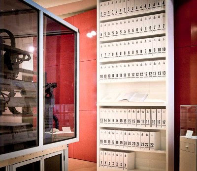 The first printout of the human genome, displayed at the Wellcome Collection, London. The 3.4 billion units of DNA code are transcribed into more than a hundred volumes, each a thousand pages long, in type so small as to be barely legible. (Photo by Russ London)