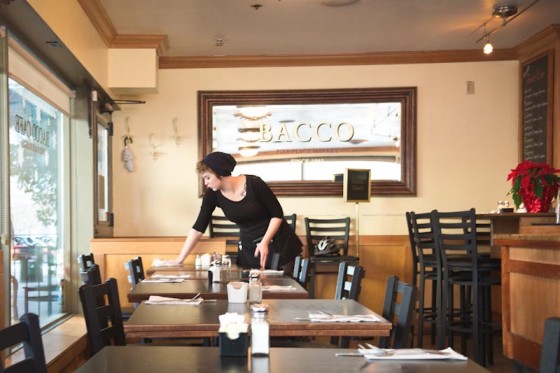 Server Hayley Lund at Bacco Café, serving breakfast and lunch upstairs from Chan. (Photo by Soyon Im)