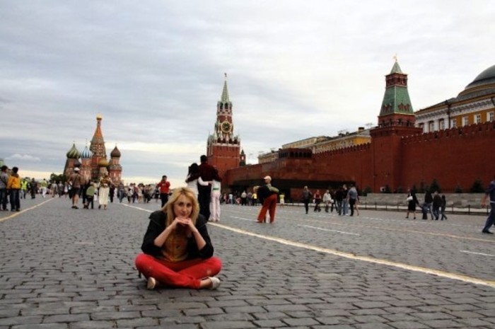Anastasia Sytenko sits in Moscow's Red Square. (Photo courtesy of Anastasia Sytenko)