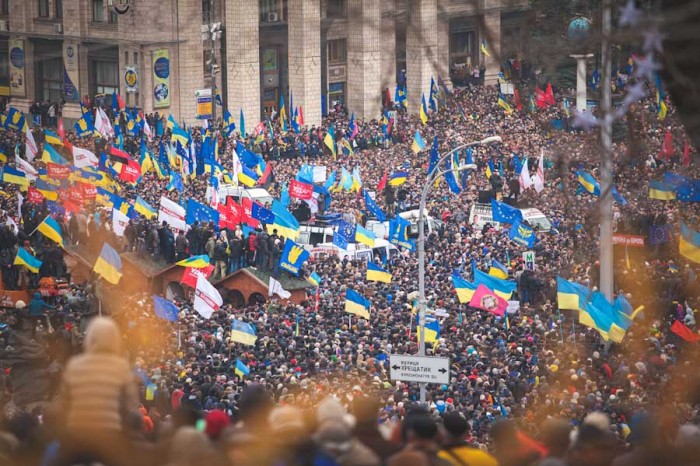 Protestors in Ukraine initially turned out in support of EU membership last year, but dissent over corruption quickly came to the forefront. (Photo by Nessa Gnatoush via Wikipedia)
