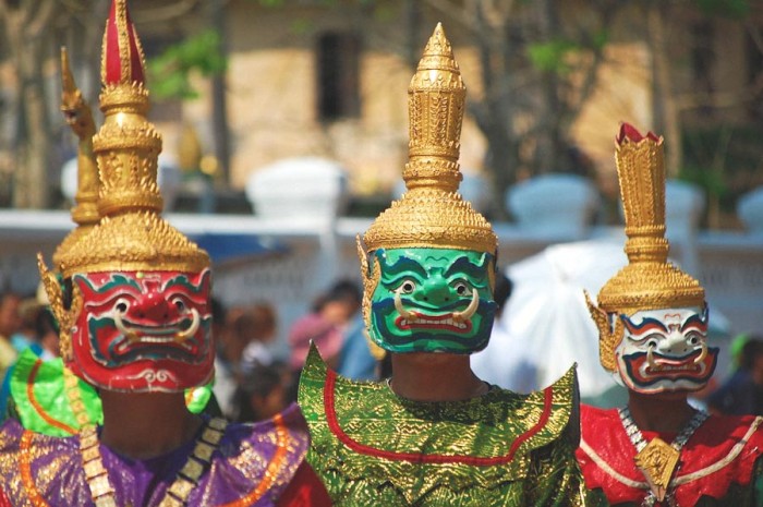 Dancers in traditional costumes at a New Year's parade in Laos. (Photo from Flickr by Darren Donahue)