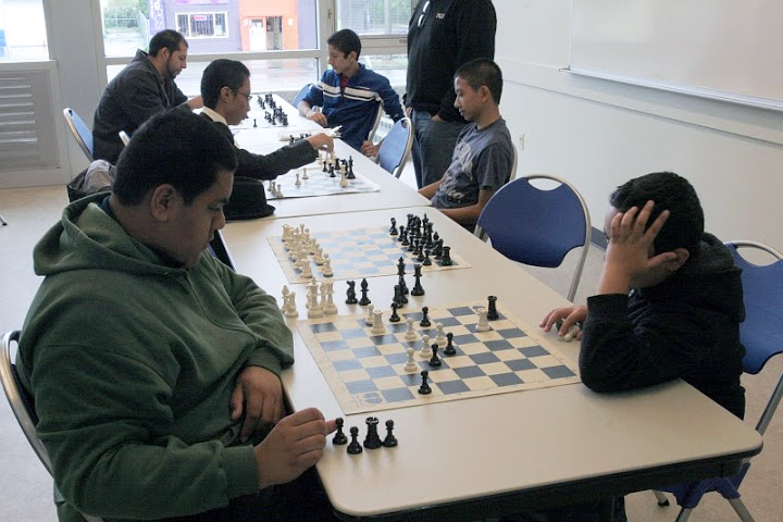 Chess players at the Rainier Beach Community Center and Pool dedication. (Photo by Terry Reed)