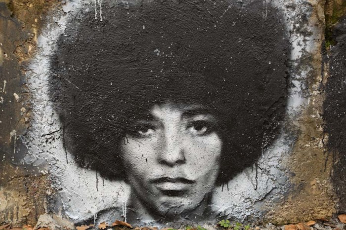 A mural of Angela Davis at the Abode of Chaos Museum in France. (Photo by Thierry Ehrmann)