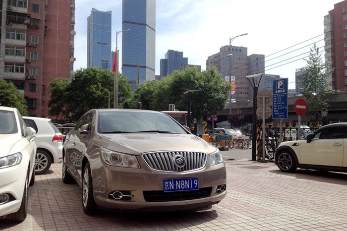 A Buick model is parked on a Beijing street. (Photo by Abbie VanSickle) 