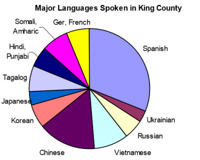 Major languages spoken in King County via King County Demographics