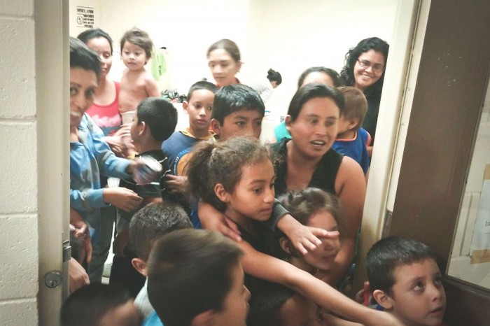 Unaccompanied migrant children at a Department of Health and Human Services facility in south Texas (Photo via U.S. Representative Henry Cuellar)