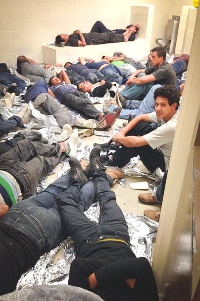 Unaccompanied migrant youth at a Department of Health and Human Services facility in south Texas (Photo via U.S. Representative Henry Cuellar)