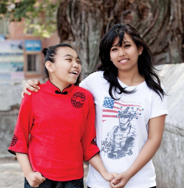 Supriya Tamang with her sister Amrita (Photo by Sampurna Shrestha for Navyaata Magazine)