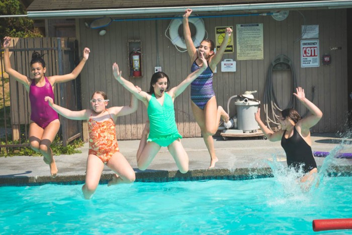 Campers hit the pool at Camp Brotherhood in Mount Vernon. (Photo by Deborah Espinosa)