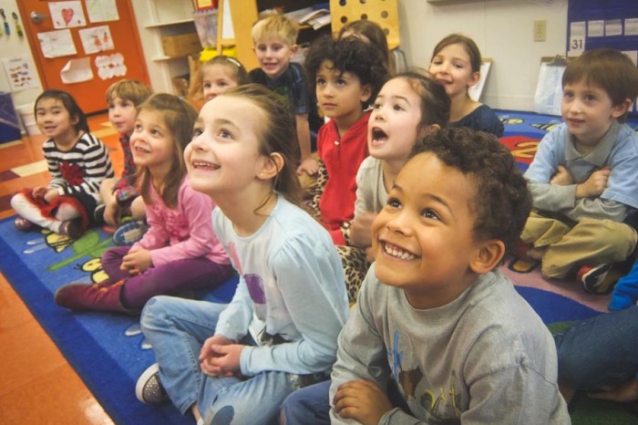 Kindergarten Students at the French American School of Puget Sound, on Mercer Island, which has been offering bilingual education in French for almost 20 years. (Photo coutesy FASPS)