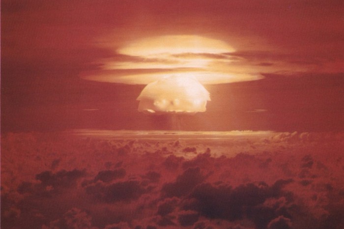 Mushroom cloud from the largest nuclear test the United States ever conducted, in 1954 on the Bikini Atoll, part of the Marshall Islands. (Photo via U.S. Dept. of Energy)