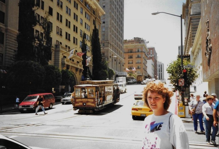 Jane McGrane on her first trip to the US, taken in 1976 in San Francisco. (Photograph courtesy of Jane McGrane)