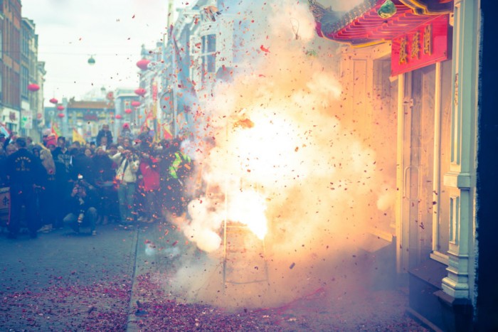 Fireworks explode at a Chinese New Year celebration in the Netherlands. (Photo from Flickr by Christopher A. Dominic)