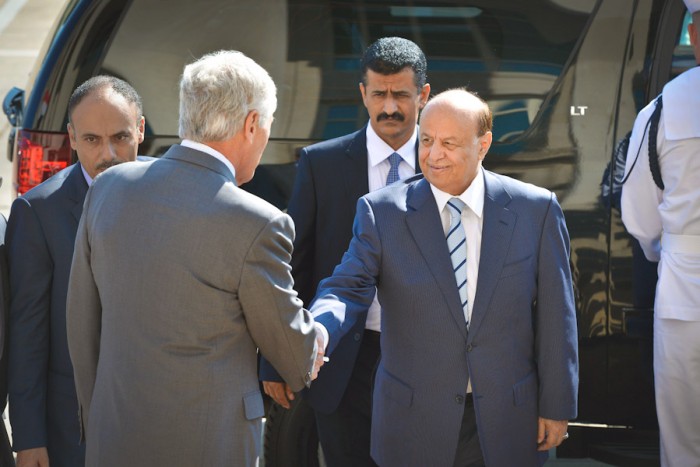 Now deposed Yemeni President Abd Rabuh Mansur Hadi visits the Pentagon 2013. (Photo by Glenn Fawcett via Flickr)