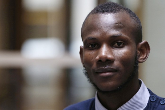 Lassana Bathily, a Muslim employee from Mali who helped Jewish shoppers hide from an islamist gunman during the Hyper Cacher attack. Bathily was rewarded with French citizenship for his heroics. (Photo by Francois Guillot / AFP)