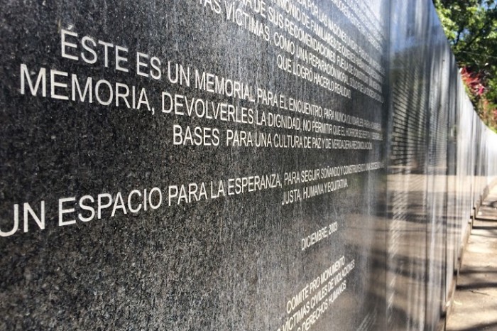 The Monument of Memory and Truth in San Salvador commemorates only a fraction of the 75,000 men, women, and children killed during the civil war that ravaged the country from 1980 until 1992. (Photo by Nicole Einbinder)