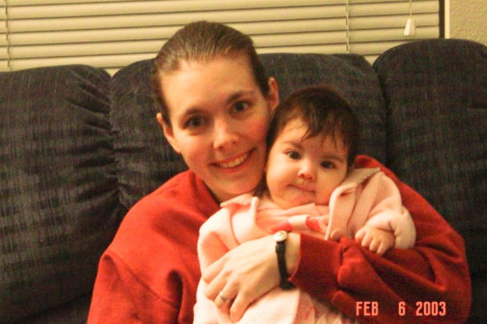 Krystal Loverin and 3-month-old Erika in 2002, when Loverin got her orders to deploy. (Photo courtesy of Krystal Loverin)