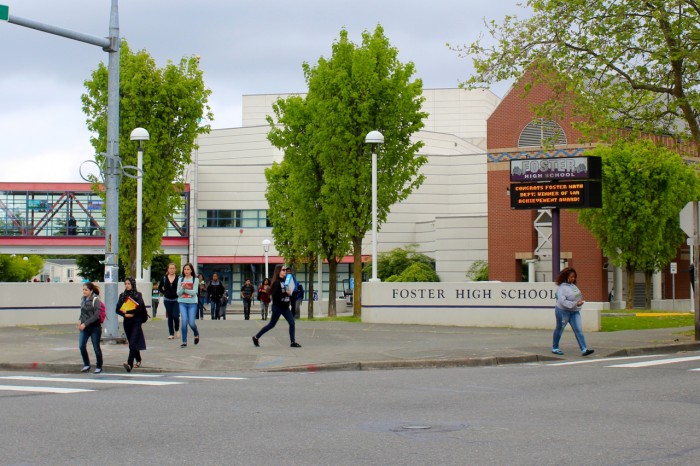 Students leave after school at Foster High School in the Tukwila School DIstrict. The district is one of the most diverse in the country. (Photo by Venice Buhain.)